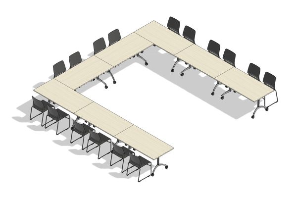 Executive Flip Top Table 16 Person U-Shape Layout