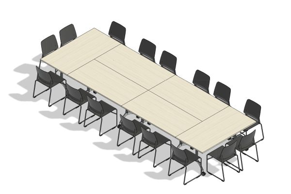 Executive Flip Top Table 16 Person Rectangular Layout