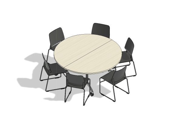 Executive Flip Top Table 6 Person Circular Layout