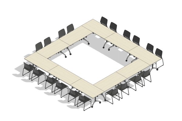 Executive Flip Top Table 20 Person Square Layout